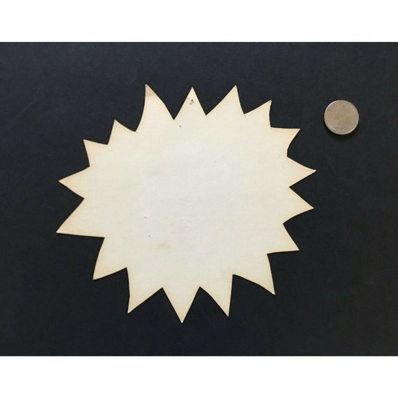 LARGE Original DICK SEEGER Hatch-mark CUT OUT Sun Face Card Vintage - Picture 2 of 2